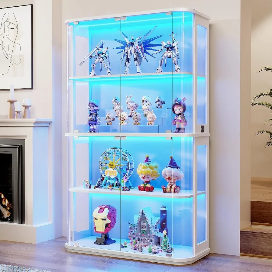 Glass Cabinet Display - Rounded Display Cabinet with Glass Door