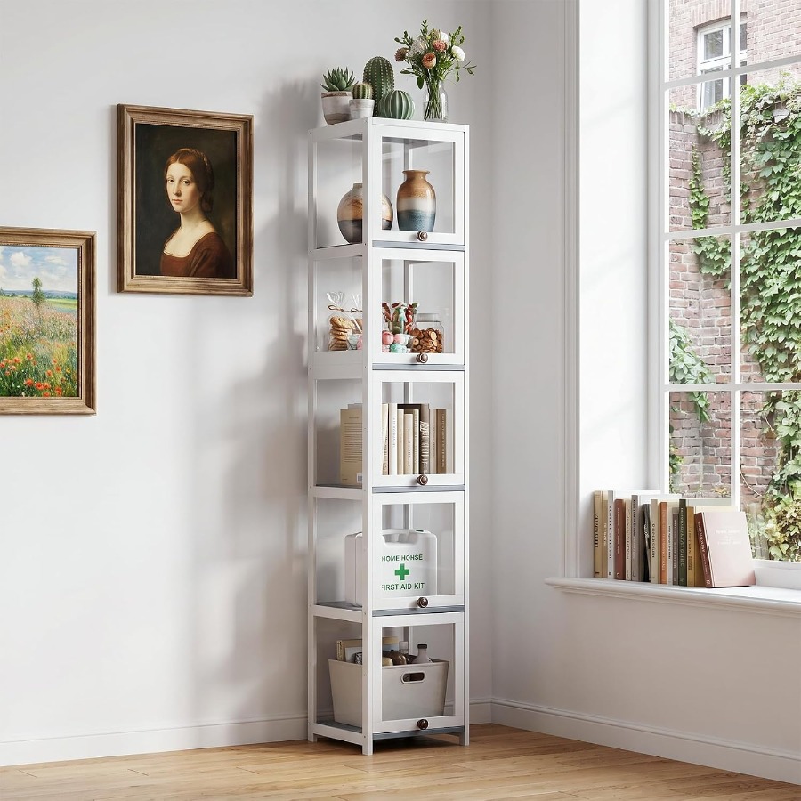 Curio Display Cabinet with Acr - Glass Cabinet Display ulasan dan harga