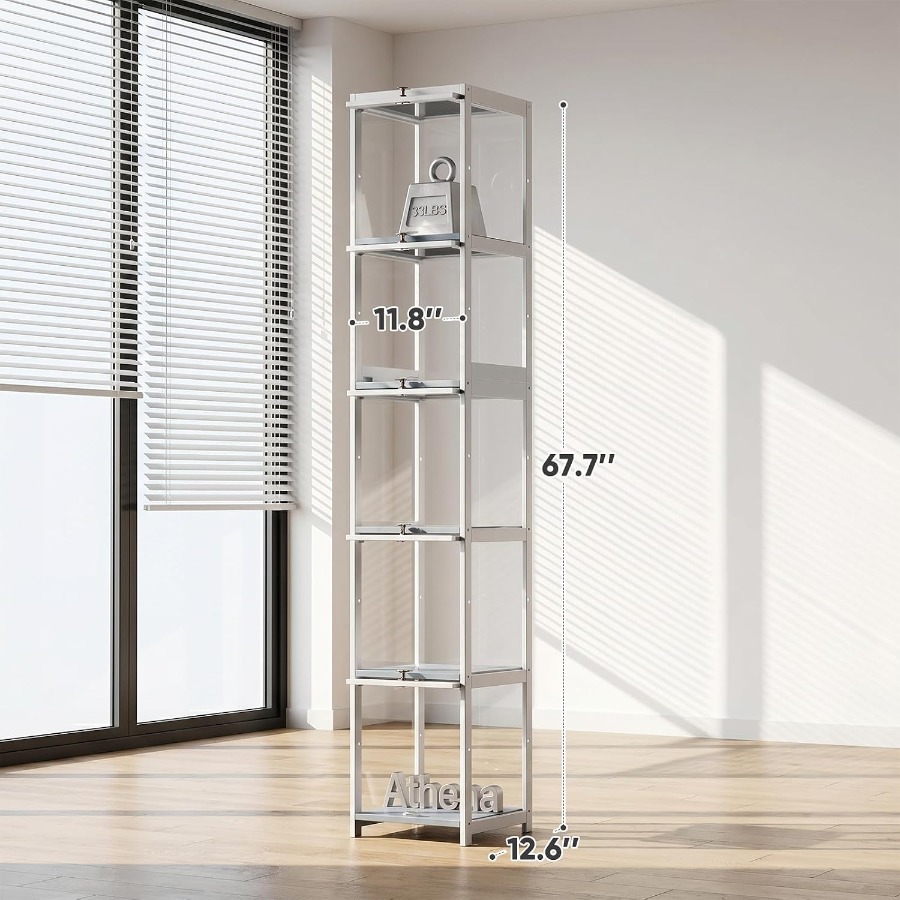 Curio Display Cabinet with Acr - Glass Cabinet Display ulasan dan harga