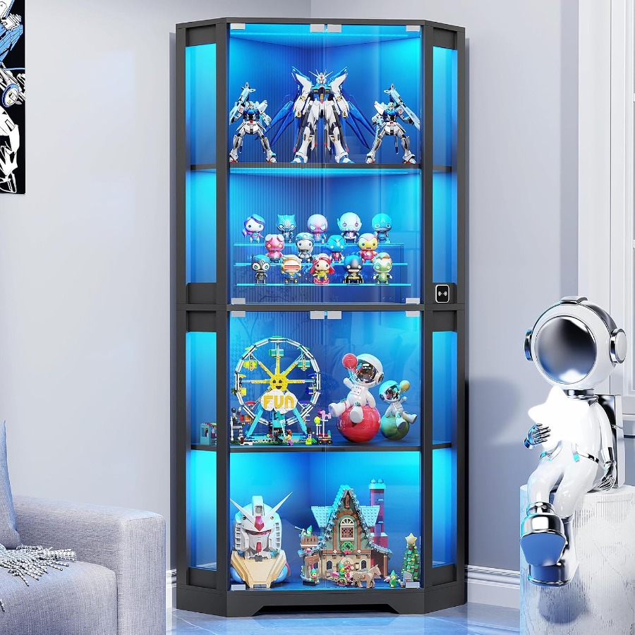 Lighted Corner Display Cabinet - Glass Cabinet Display ulasan dan harga