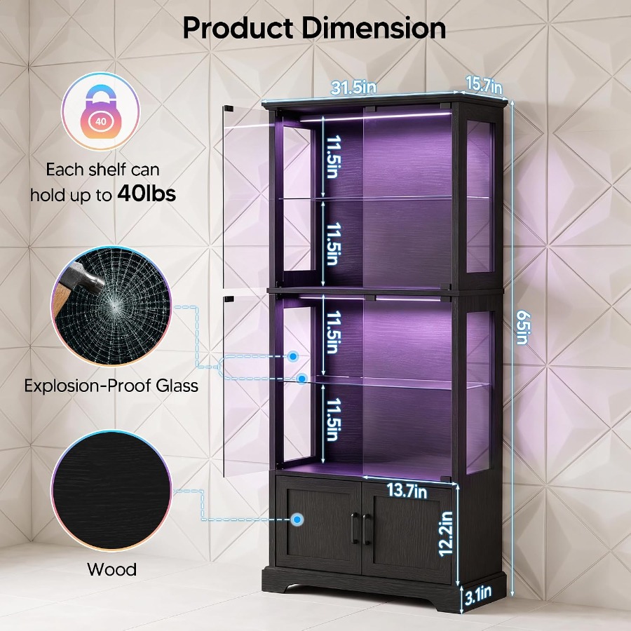 Display Cabinet with Glass Doo - Glass Cabinet Display ulasan dan harga