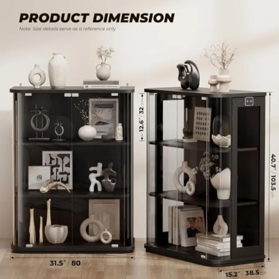 3-Tier Rounded Display Cabinet - Glass Cabinet Display ulasan dan harga