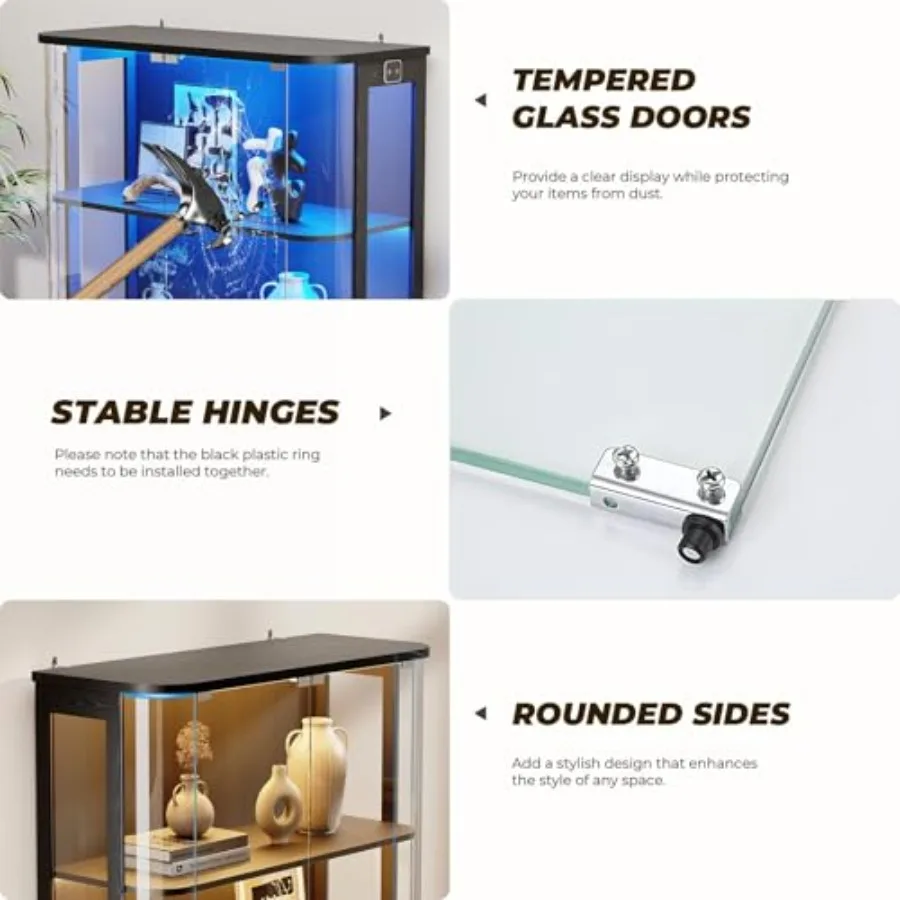 3-Tier Rounded Display Cabinet - Glass Cabinet Display ulasan dan harga