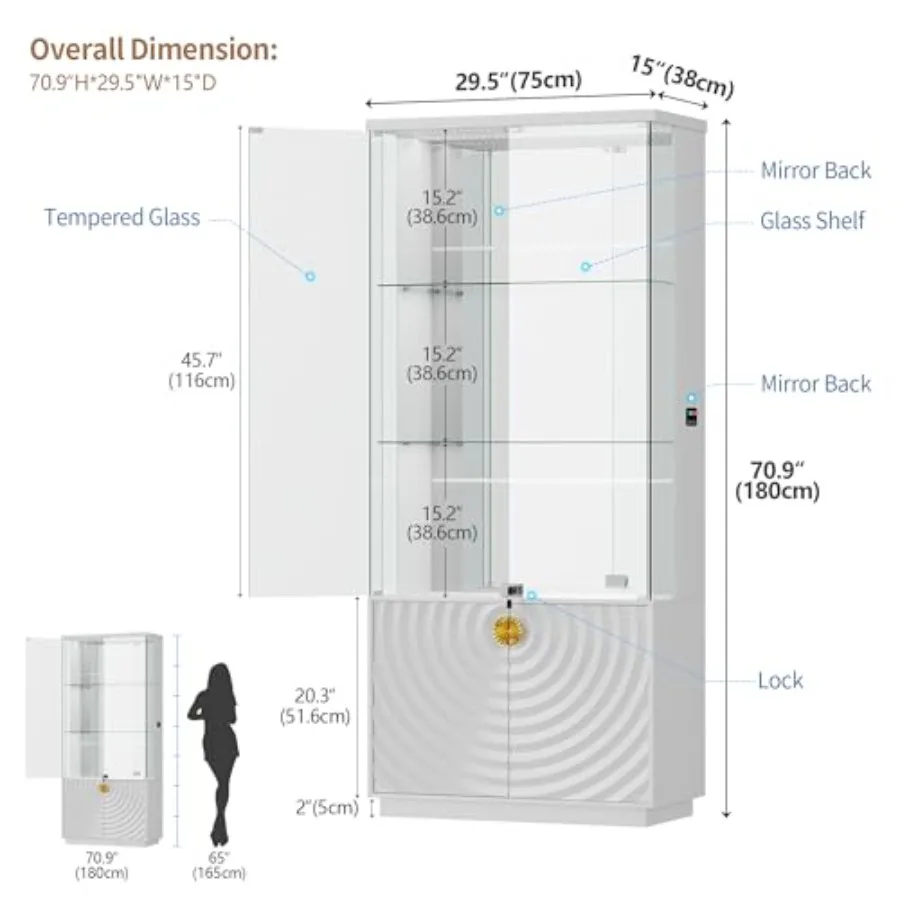 Display Cabinet 71 Inch Lockab - Glass Cabinet Display ulasan dan harga