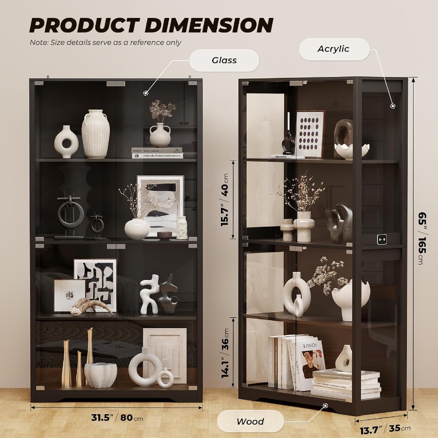 Display Cabinet with Glass Doo - Glass Cabinet Display ulasan dan harga