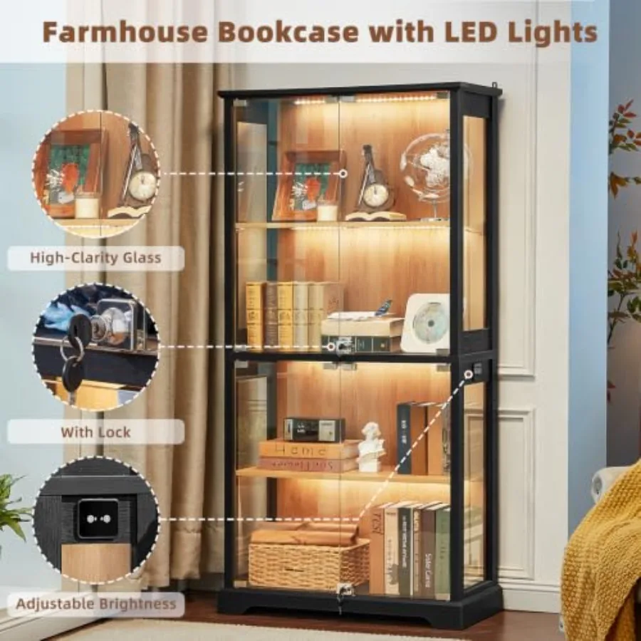 Farmhouse Glass Display Cabine - Glass Cabinet Display ulasan dan harga