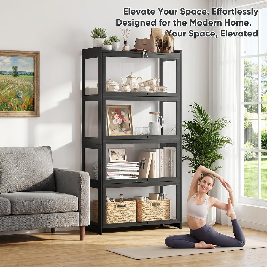Curio Display Cabinet with Acr - Glass Cabinet Display ulasan dan harga